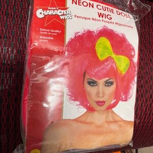 Rubies Costume Neon Cutie Doll Wig, Discontinued, Adult or teen NIP